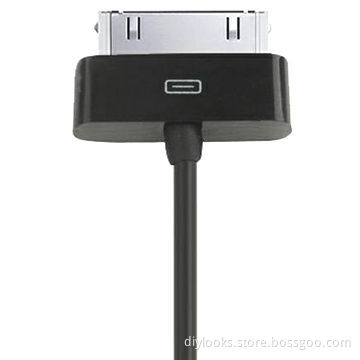 Portable USB Cable for iPhone 4, 4S, 3GS/3G, New iPad/iPad 2, iPod Touch, 3m Length, Black Color